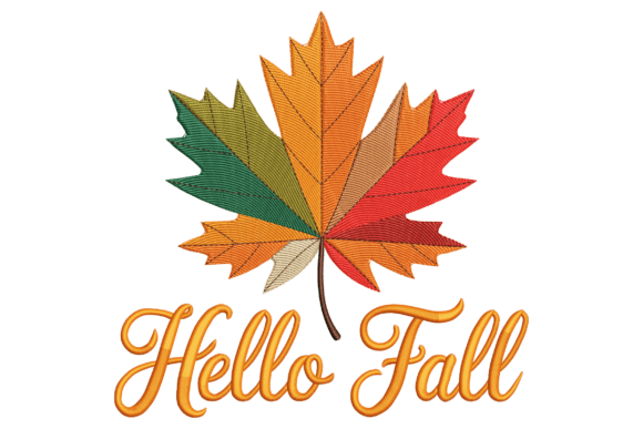 Modern Hello Fall Maple Leaf Embroidery Design Review