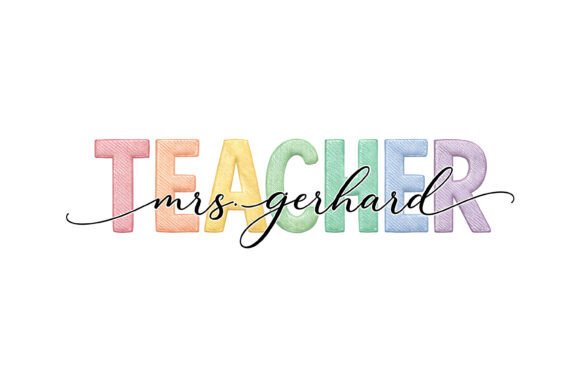 Seasonal Gift Review: Teacher Pastel Embroidery Name Script